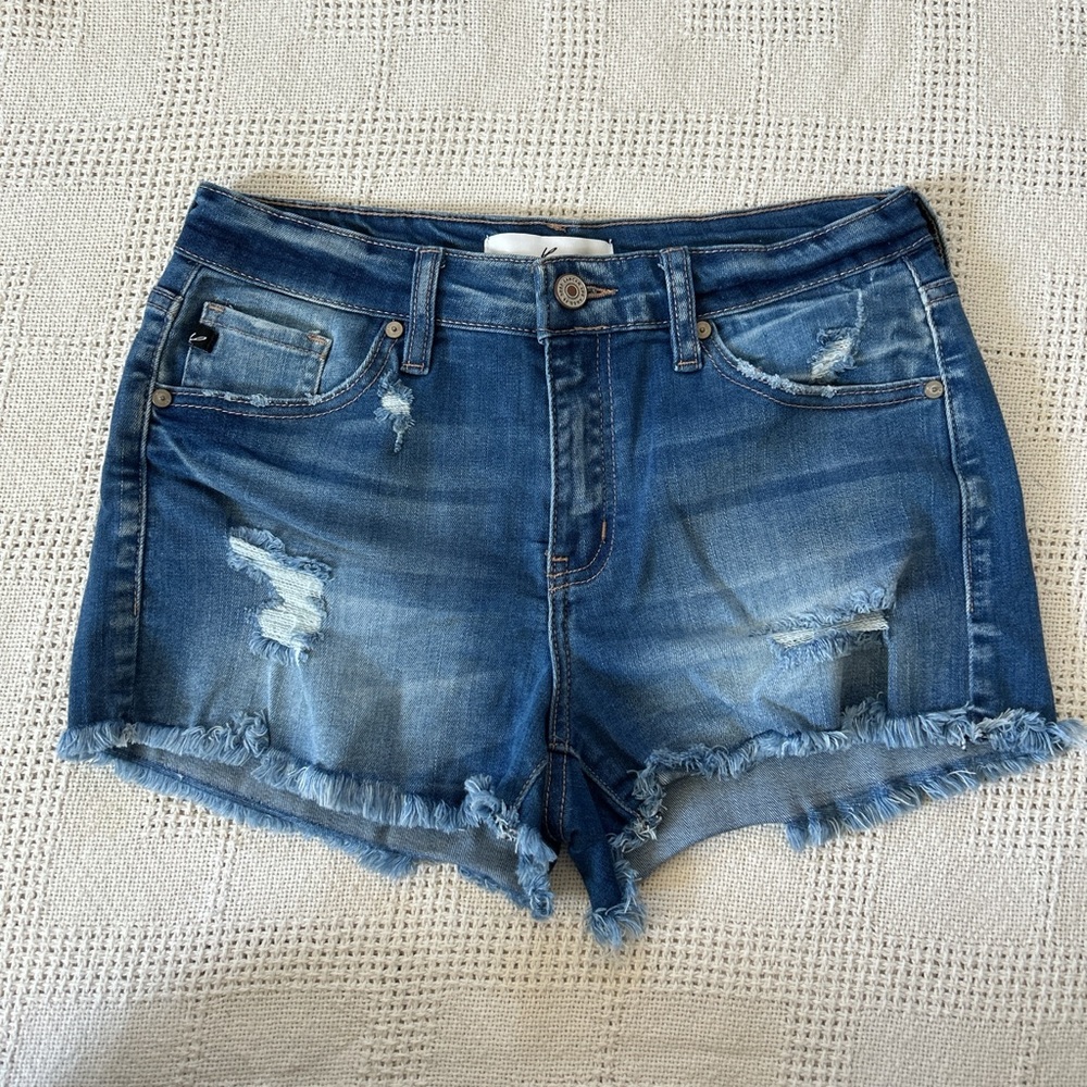 KanCan Distressed Blue Jean Shorts